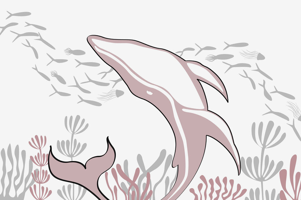 Delfin înotând în ocean Delfin înotând în ocean