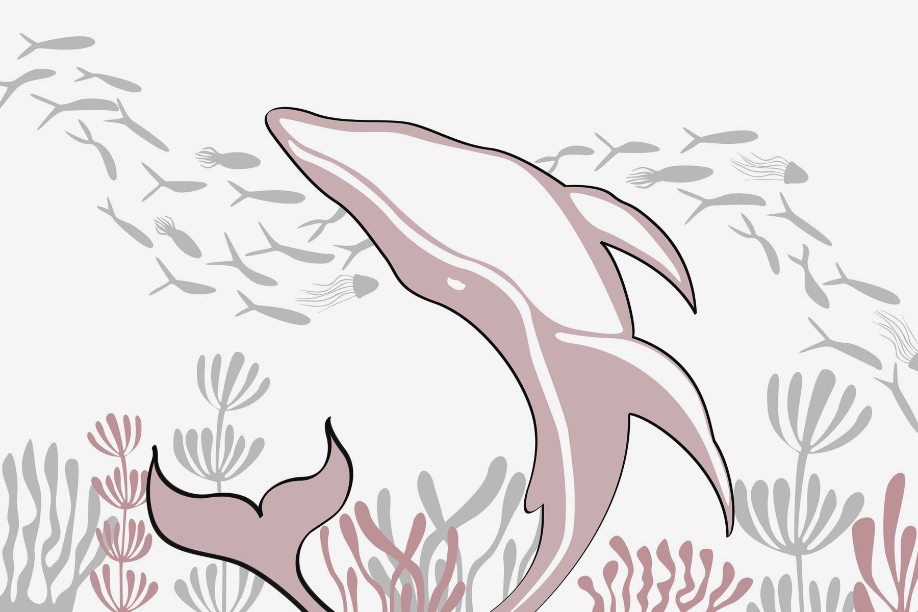 Dolphin swimming in the ocean Dolphin swimming in the ocean