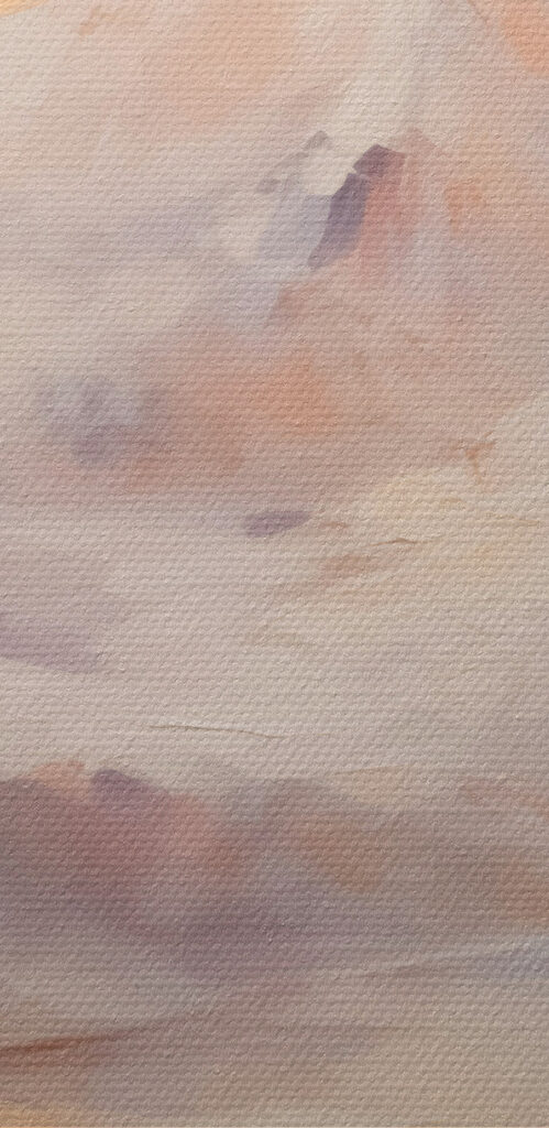 Painting of a snowy mountain range Painting of a snowy mountain range