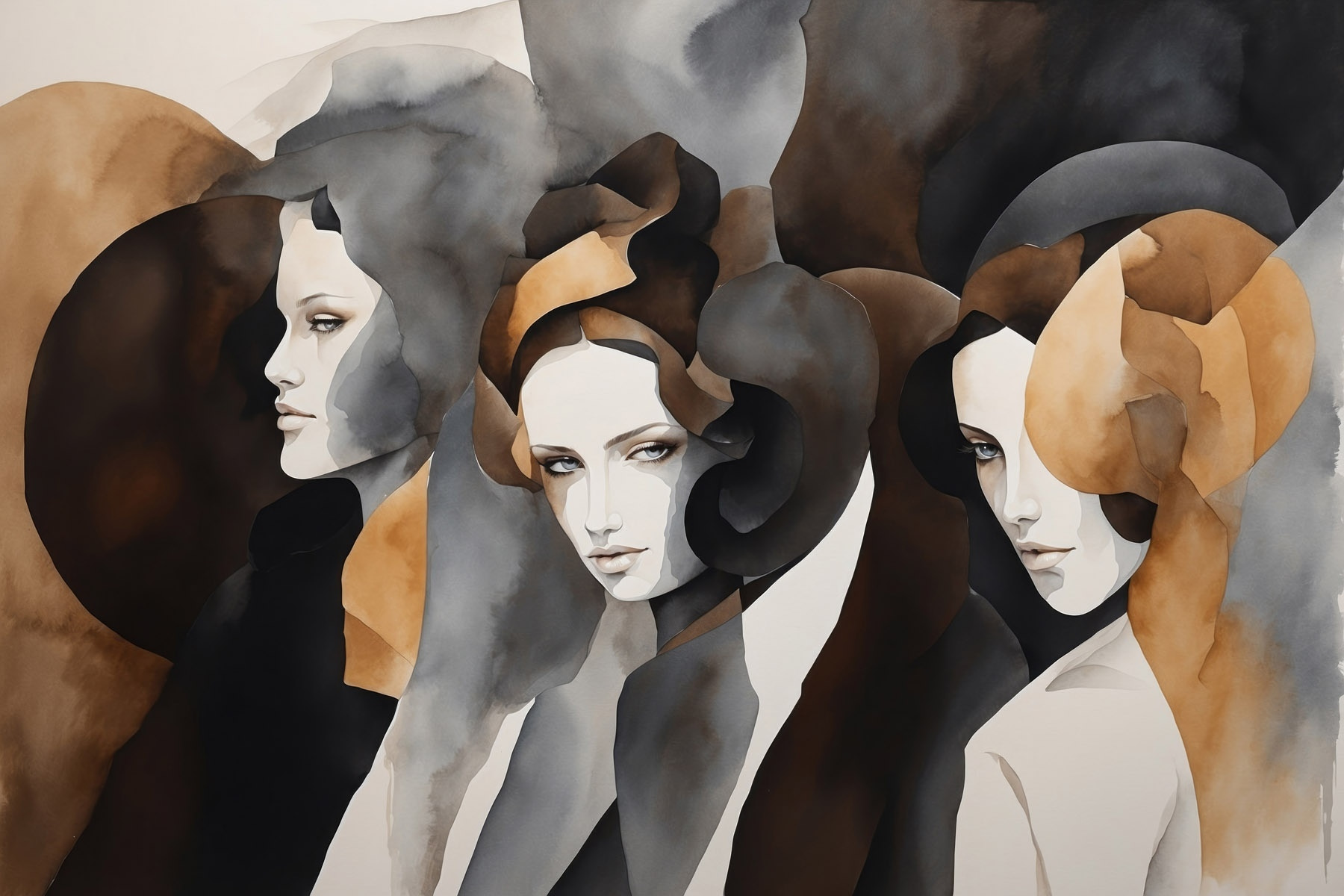 Group of women with different colors Group of women with different colors