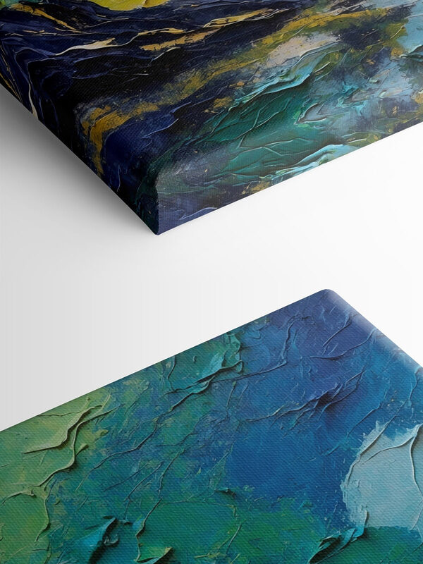 Painting of mountains and clouds