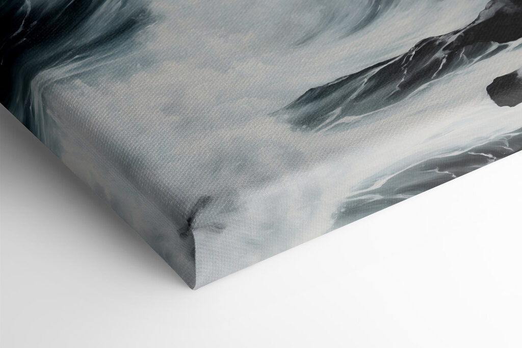 Painting of a ship in the ocean