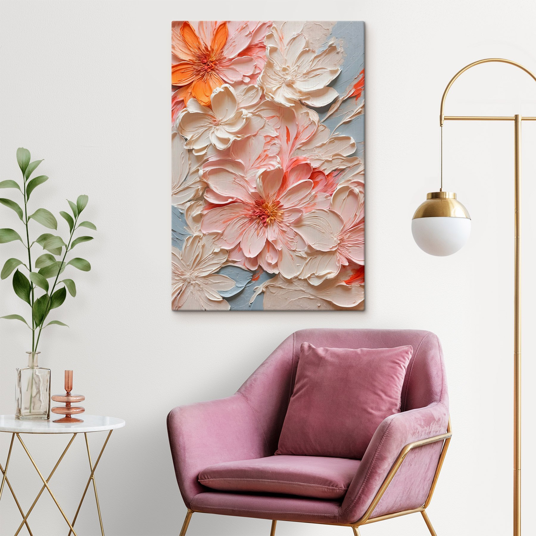 Delicate petals in soft pastel hues