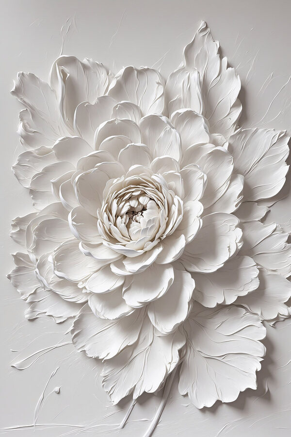 White flower with leaves