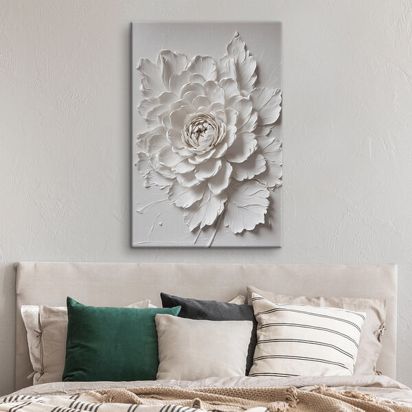 White flower with leaves