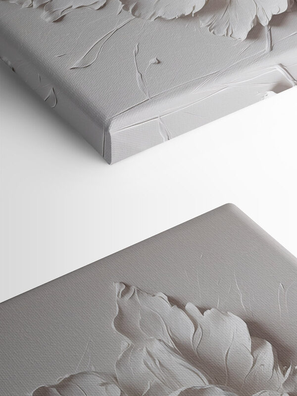 White flower with leaves