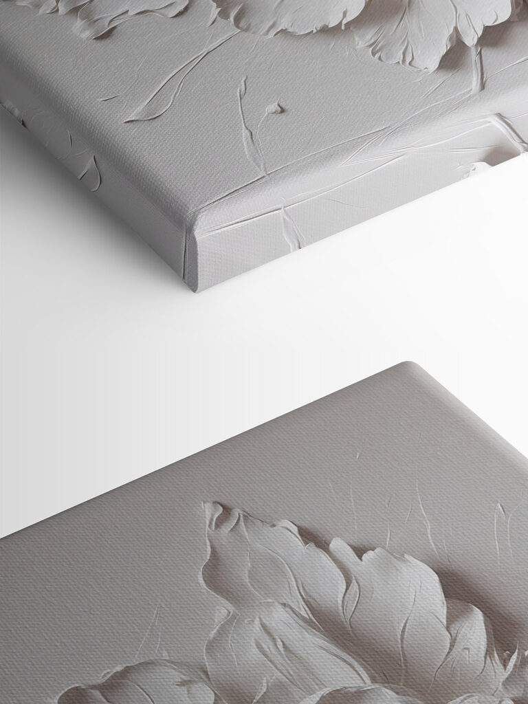 White flower with leaves