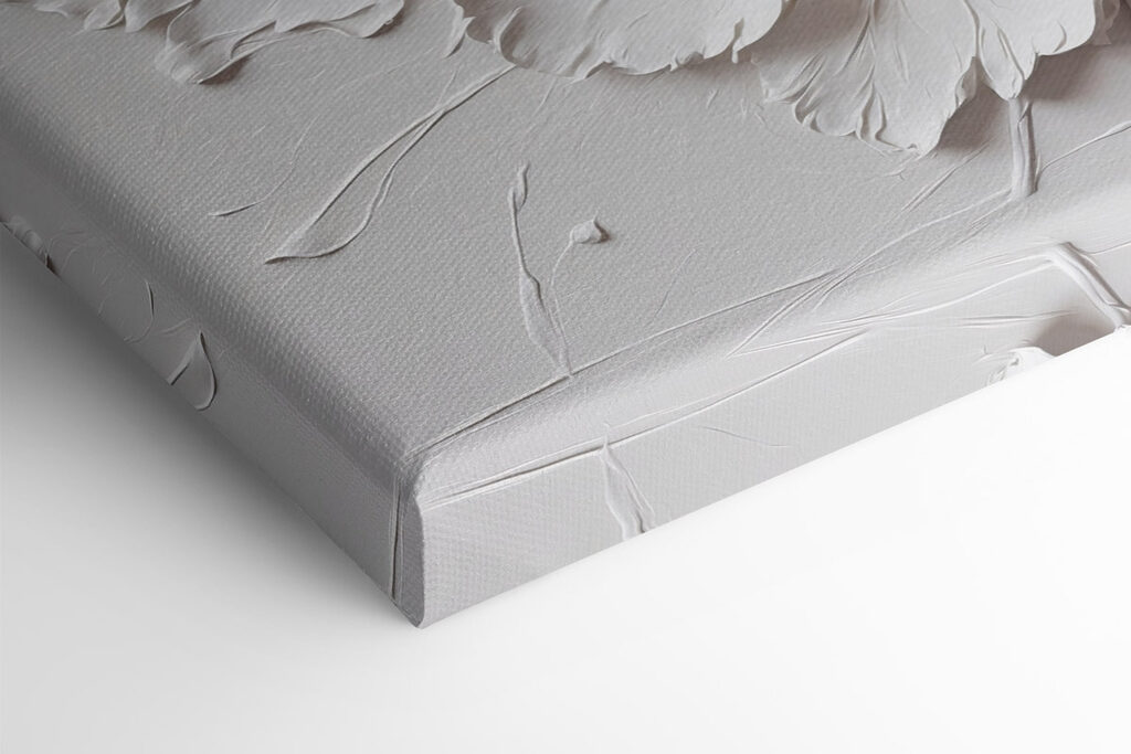 White flower with leaves