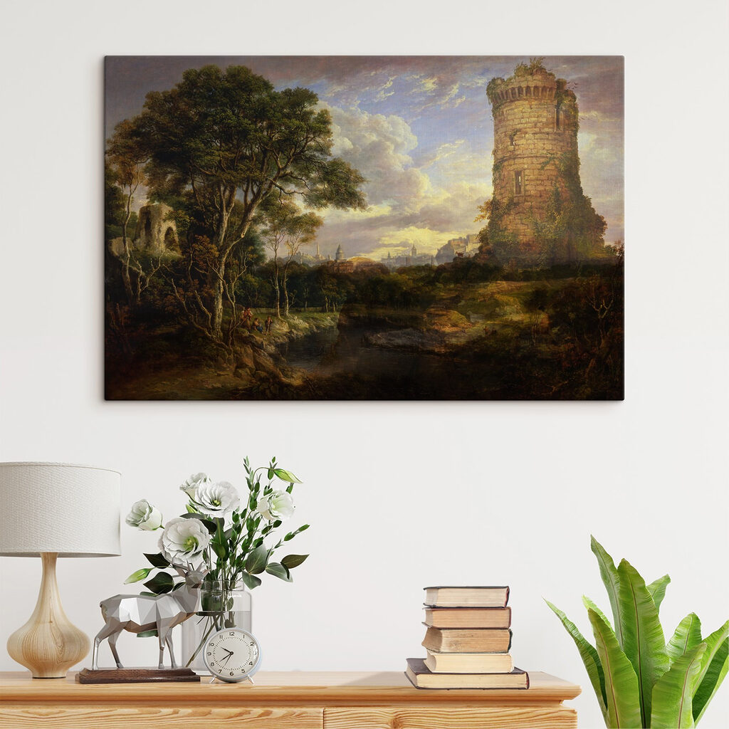 Painting of a castle tower Painting of a castle tower