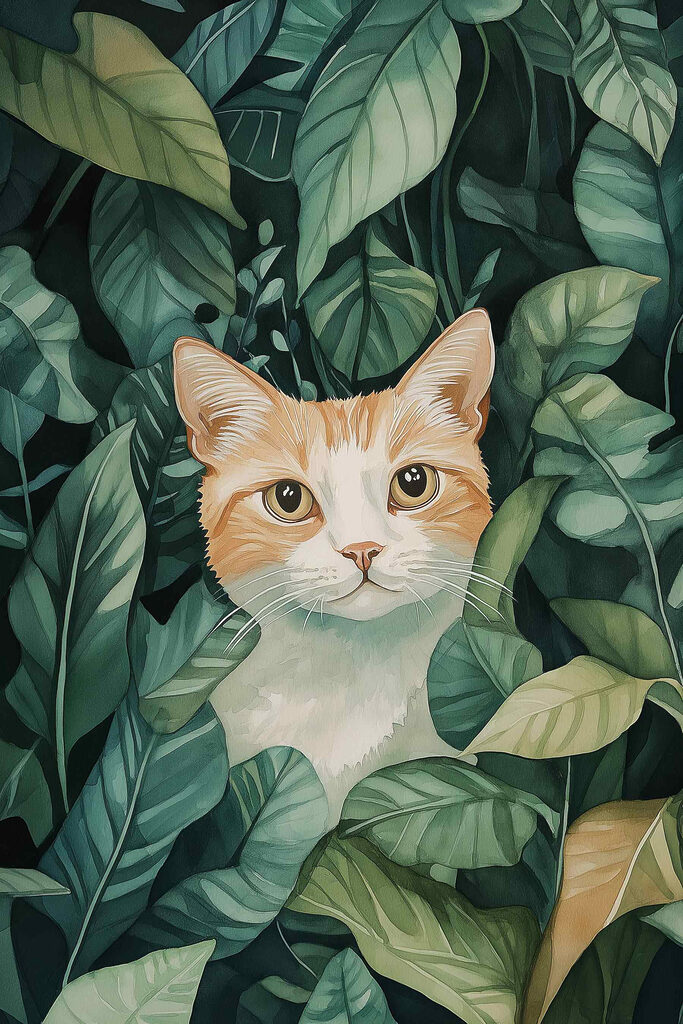 Cat in the leaves Cat in the leaves