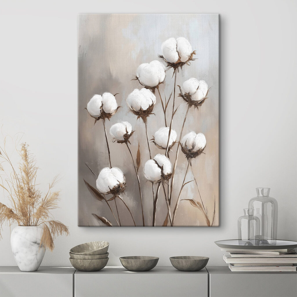 Cotton blooms in gentle elegance