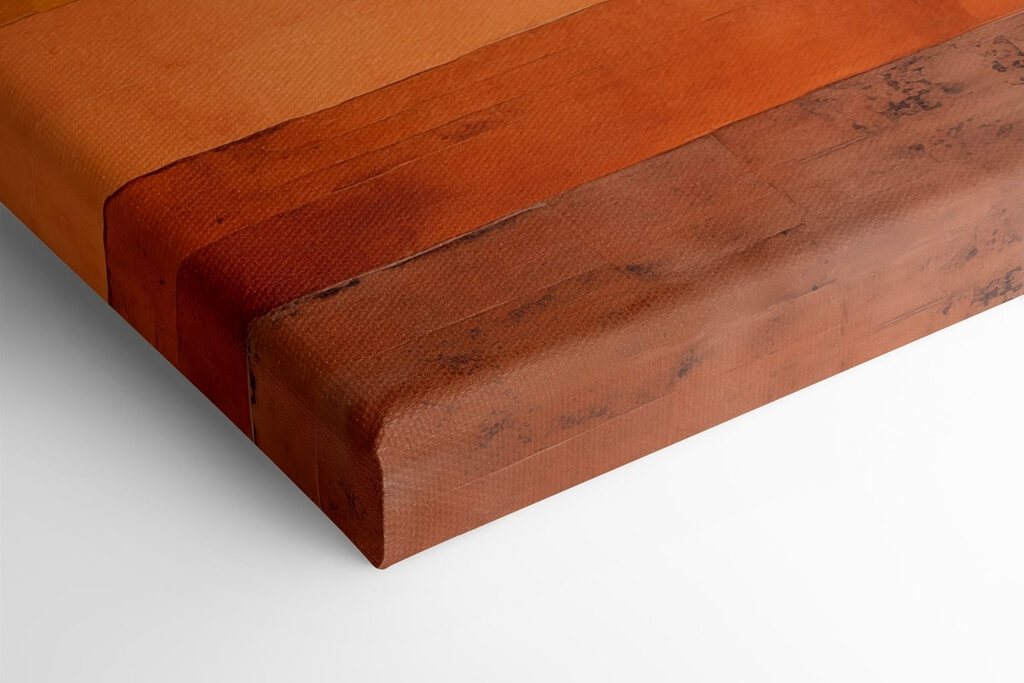 Wall with orange and white stripes