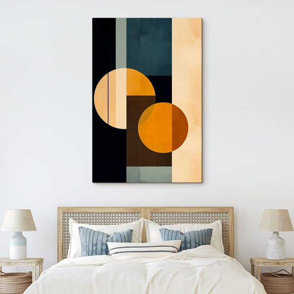Piesă de artă colorată cu cercuri și pătrate Piesă de artă colorată cu cercuri și pătrate