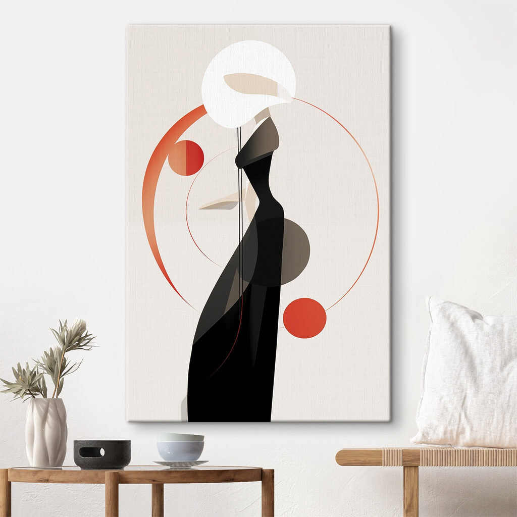 Woman wearing a black dress and white hat