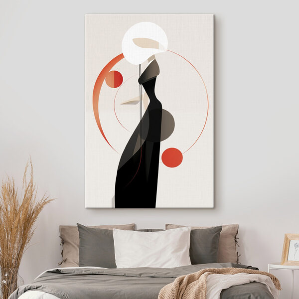 Woman wearing a black dress and white hat