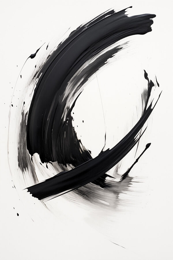 Brushstroke negru pe un fundal alb Brushstroke negru pe un fundal alb