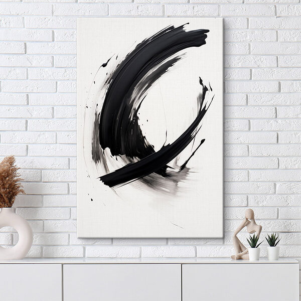 Brushstroke negru pe un fundal alb Brushstroke negru pe un fundal alb