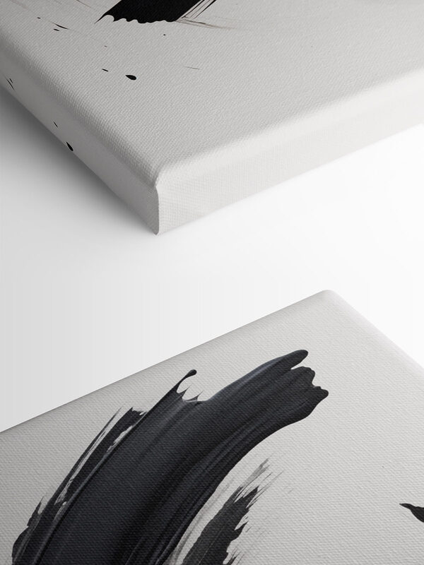 Brushstroke negru pe un fundal alb Brushstroke negru pe un fundal alb