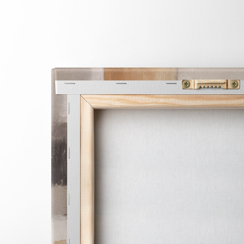 Painting of a white and brown wall