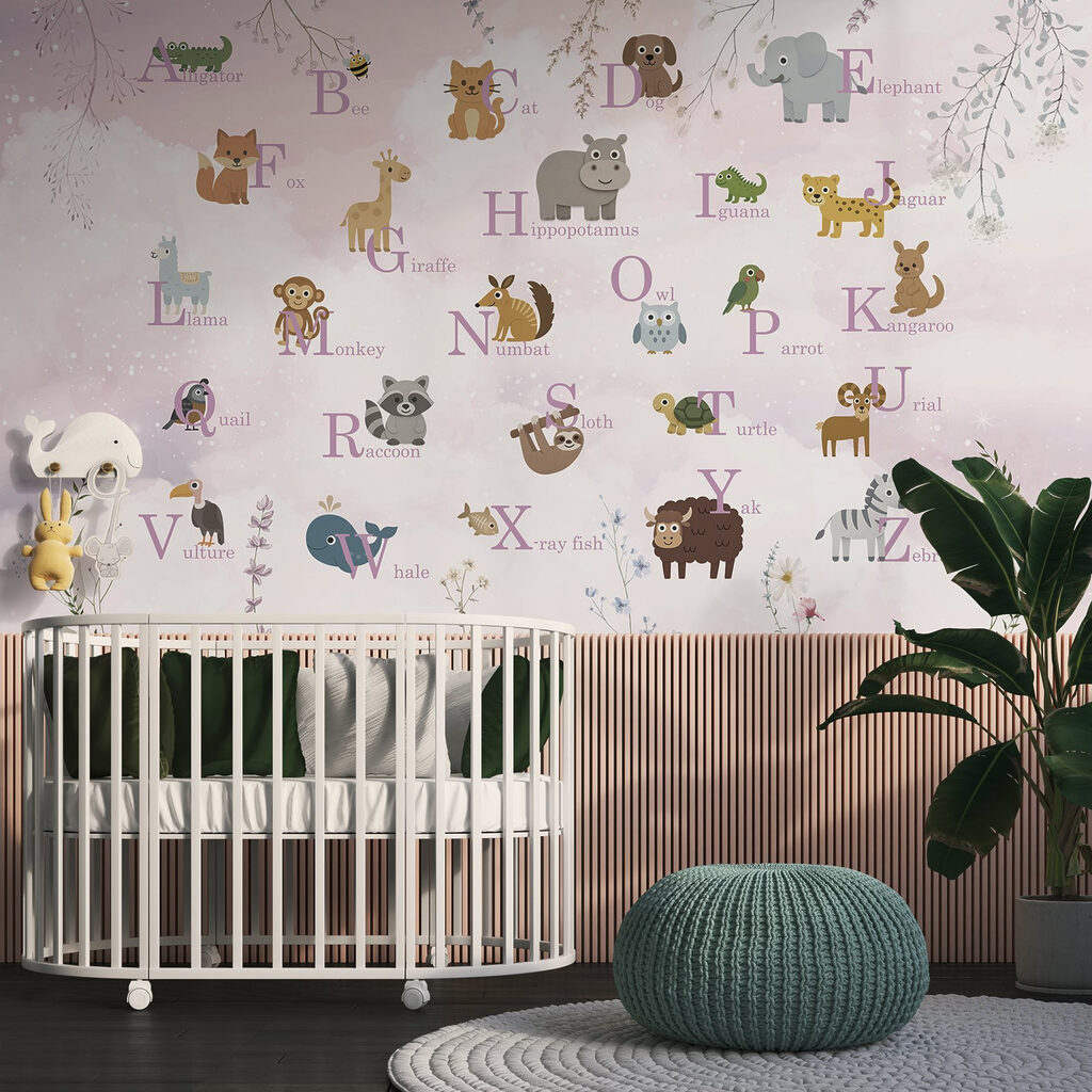 Poster with animals and letters Poster with animals and letters