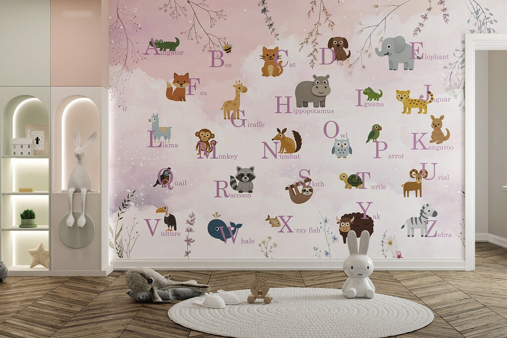 Poster with animals and letters Poster with animals and letters