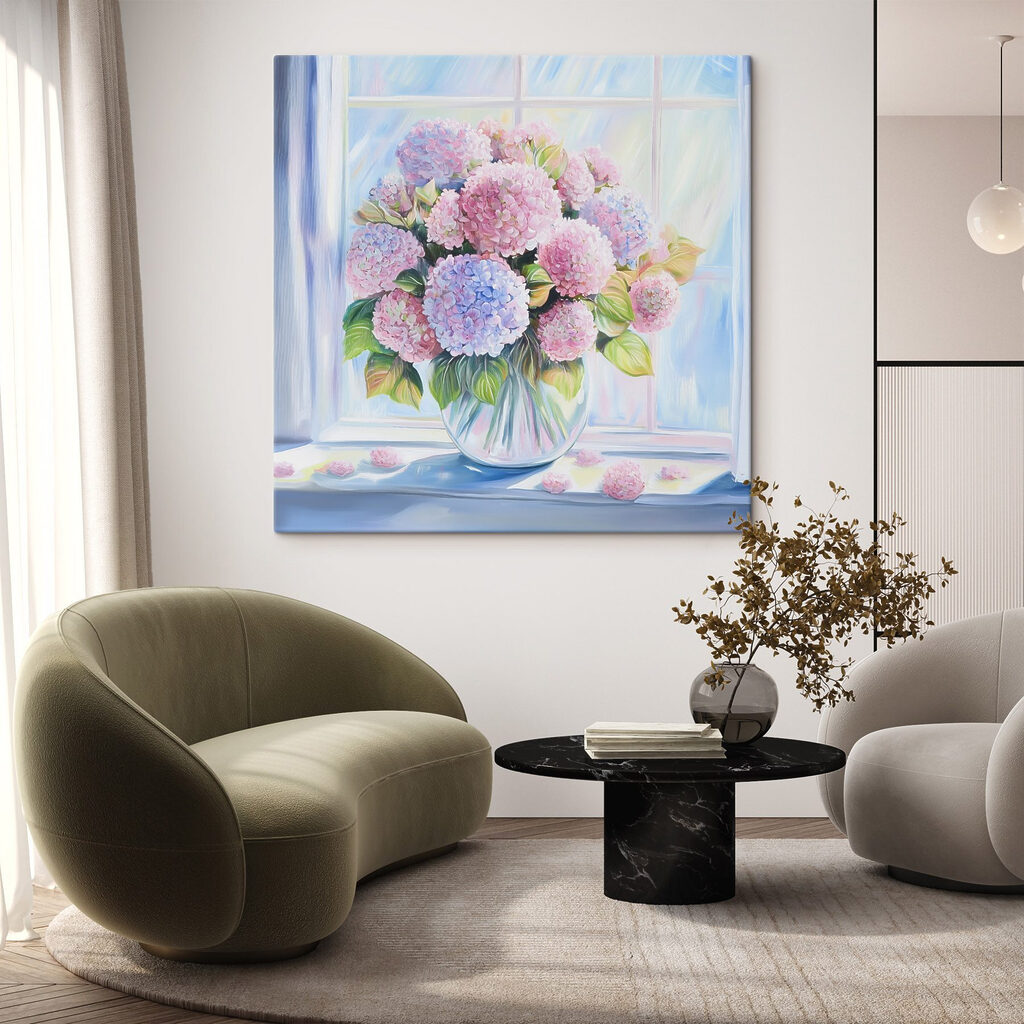 Painting of a vase of flowers