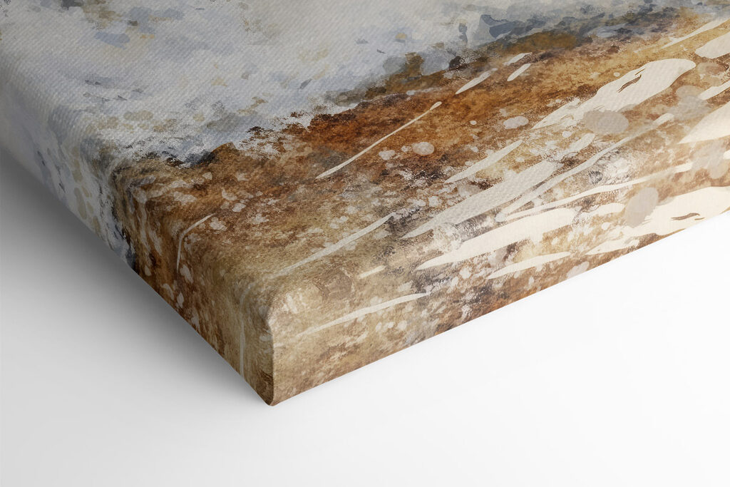 Watercolor of waves crashing on a beach