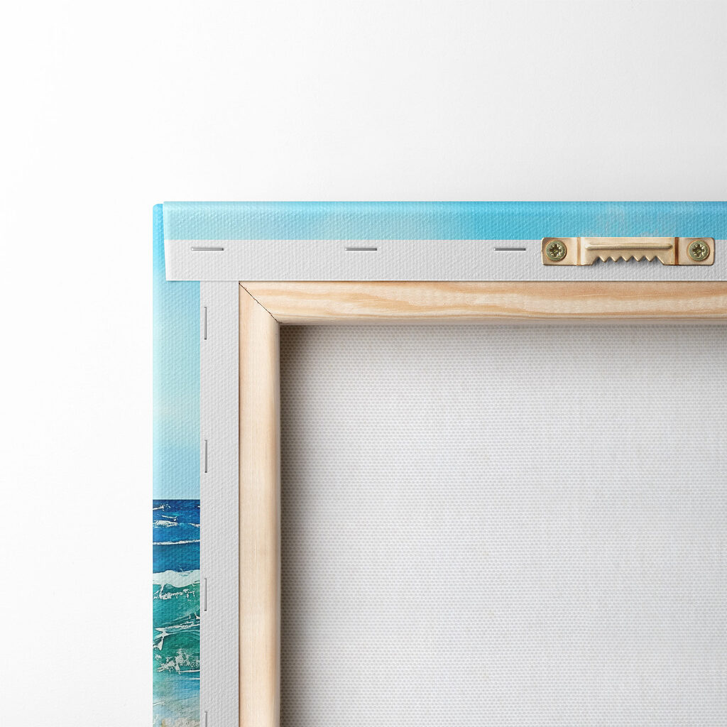 Watercolor of waves crashing on a beach