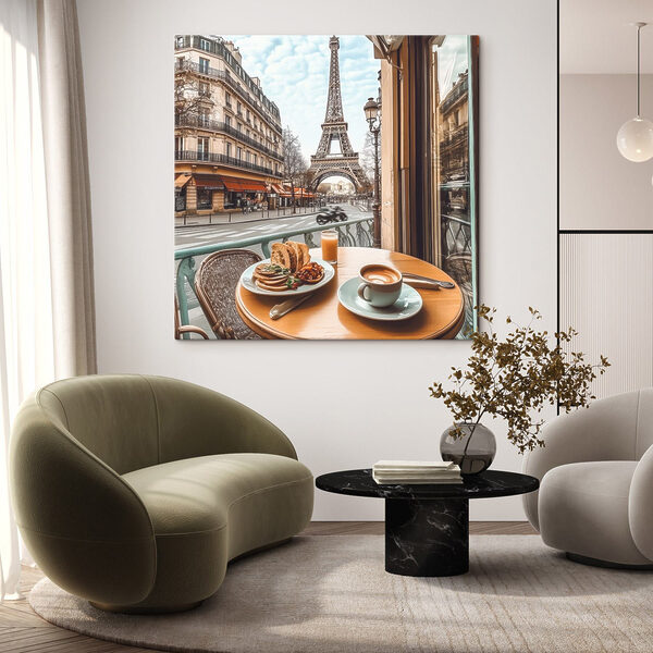 Table with a plate of food and a cup of coffee on it Table with a plate of food and a cup of coffee on it