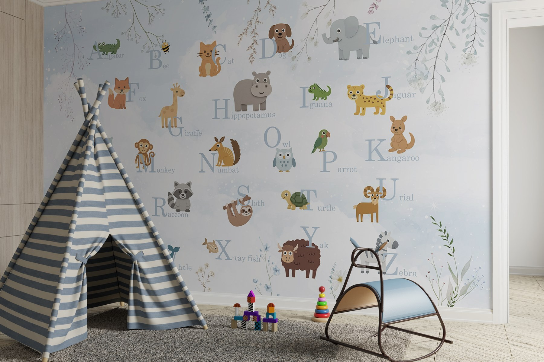 Group of animals with letters Group of animals with letters