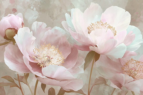 Delicate blooms in soft pastel hues Delicate blooms in soft pastel hues