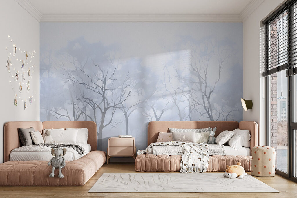 Group of trees in fog