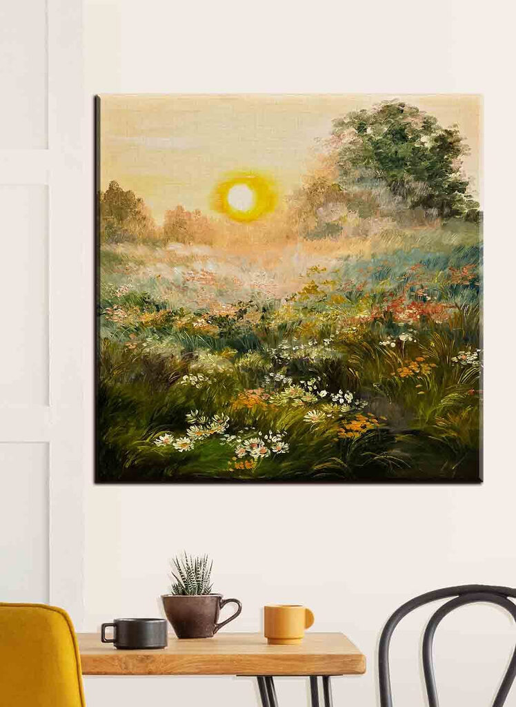 Painting of a field of flowers
