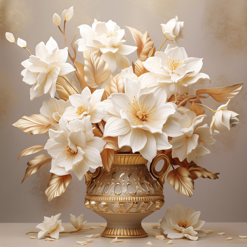 Vase with white flowers