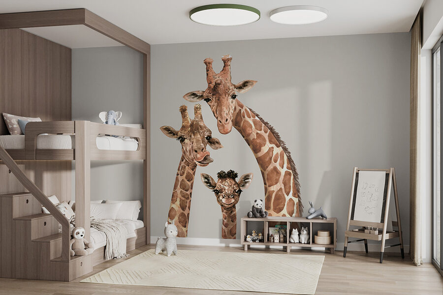 Un grup de girafe cu capetele împreunate