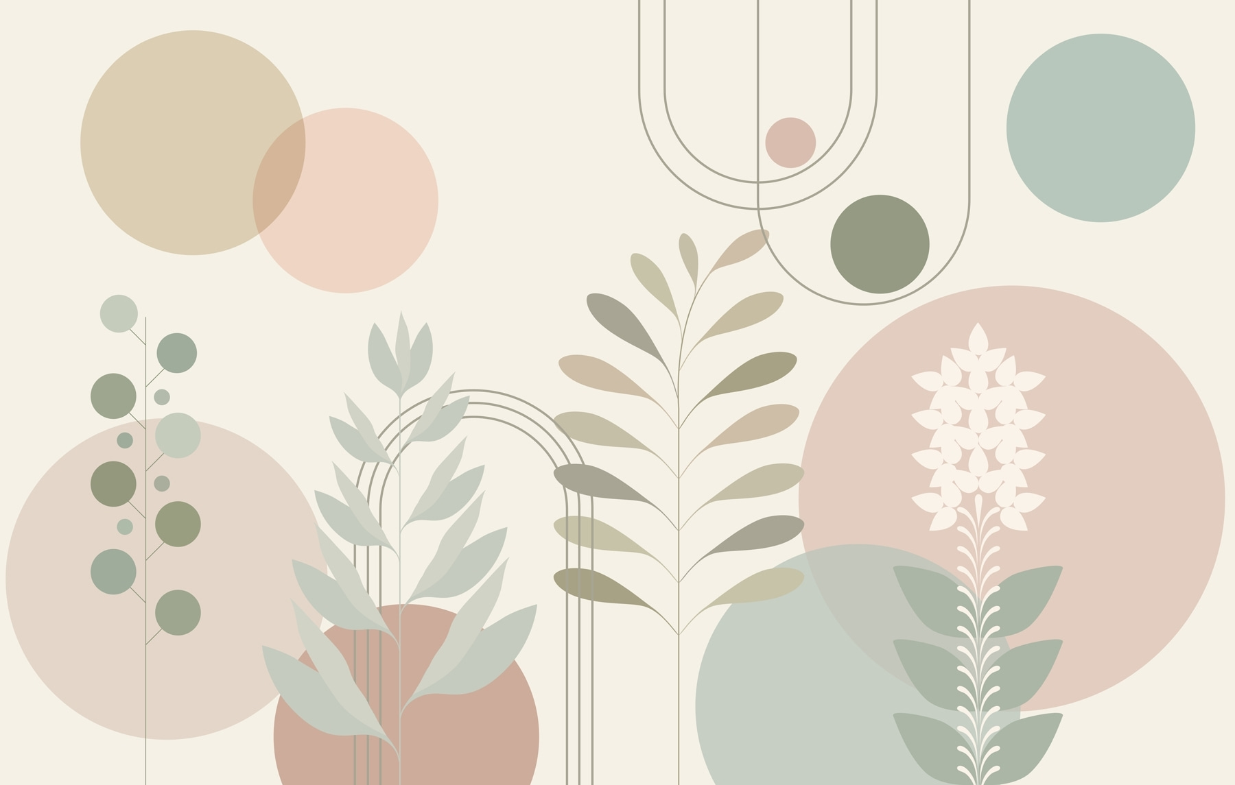 Abstract botanical design with soft colors Abstract botanical design with soft colors