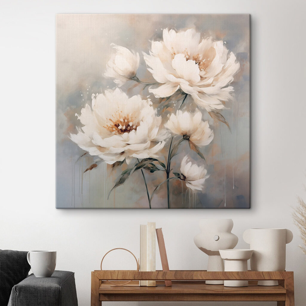 Painting of white flowers