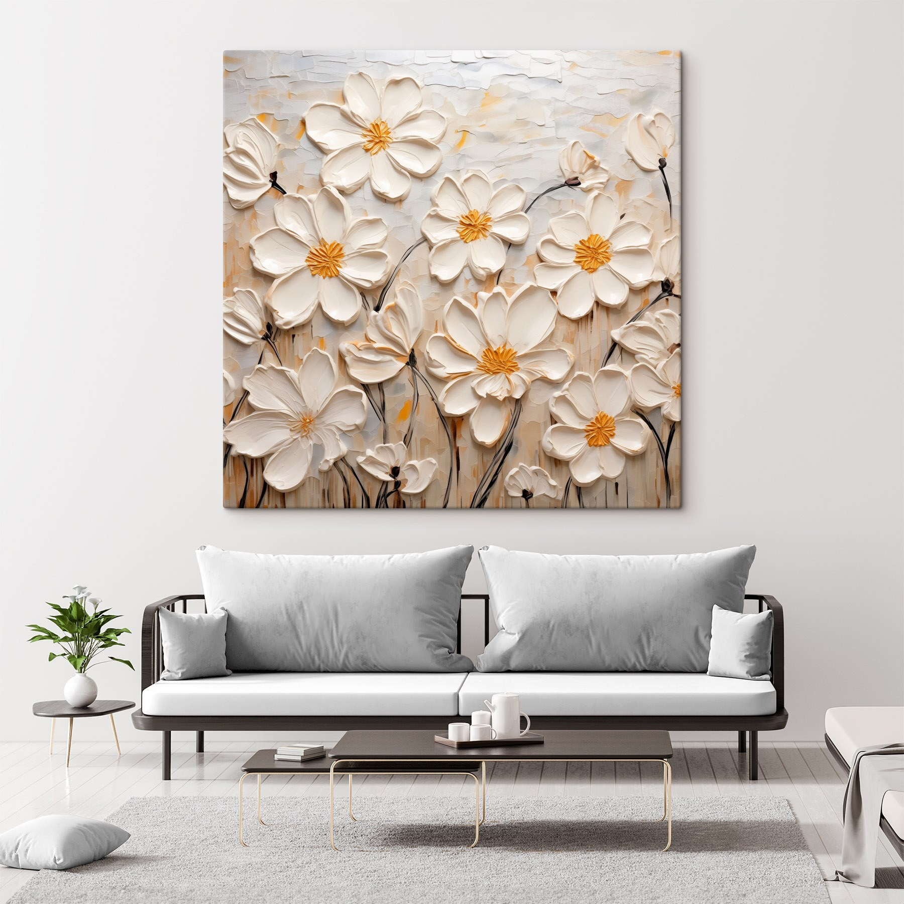 Painting of white flowers