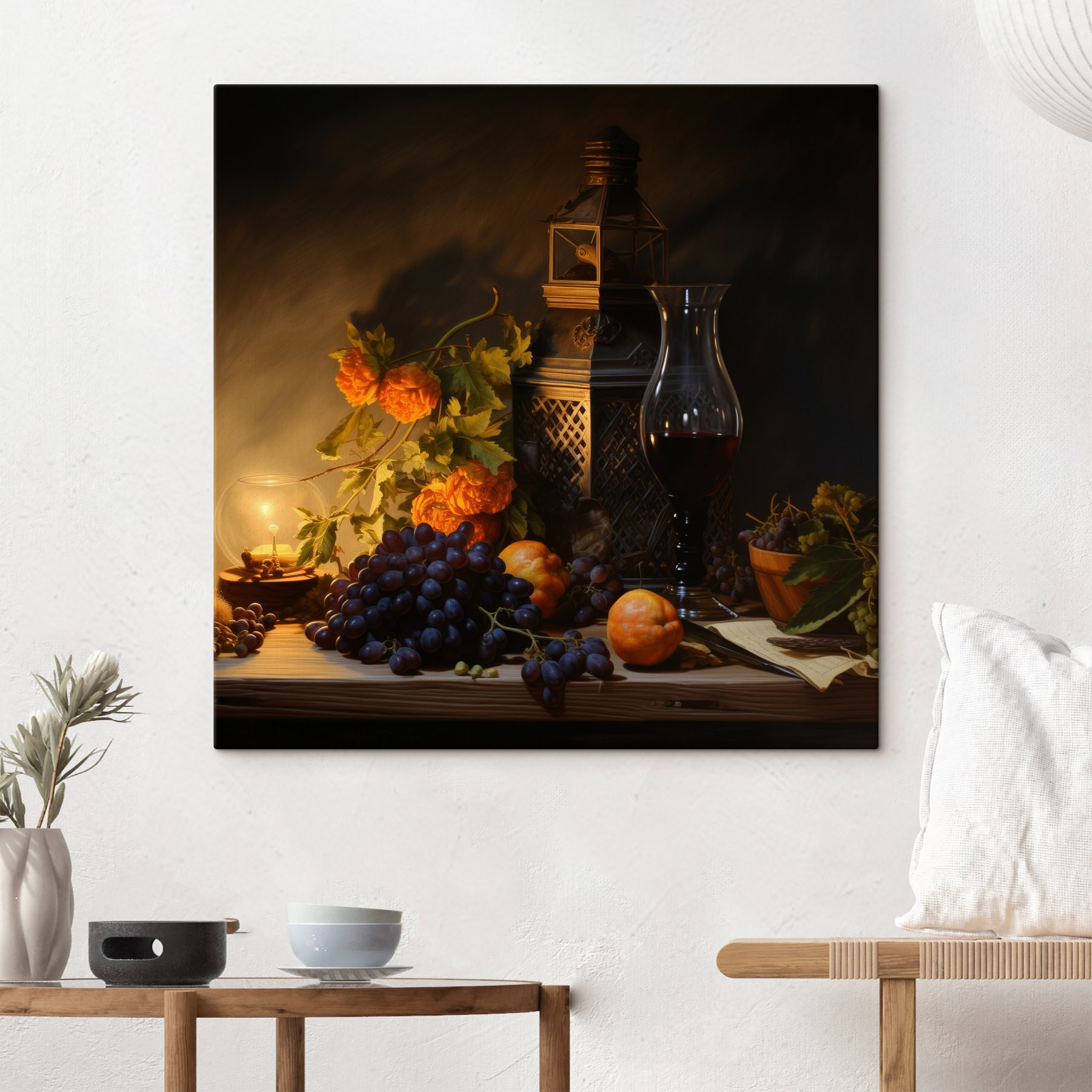 Still life with fruits and a candle Still life with fruits and a candle