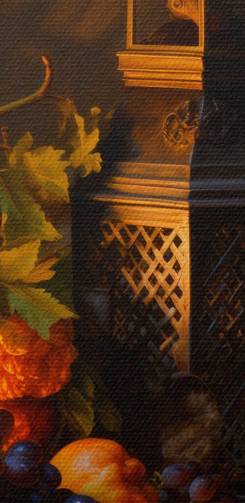 Still life with fruits and a candle Still life with fruits and a candle