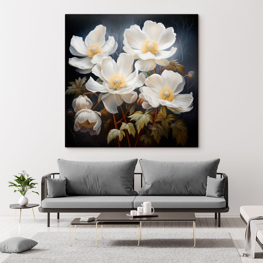 Pictura de flori albe