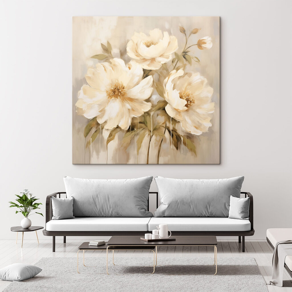 Painting of flowers on a wall