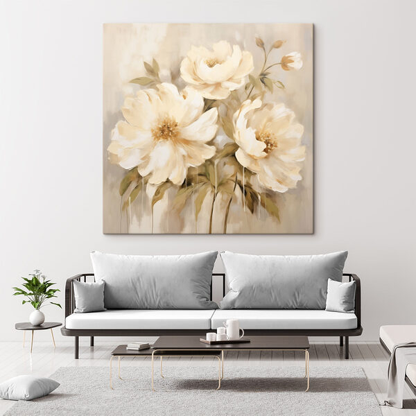 Painting of flowers on a wall