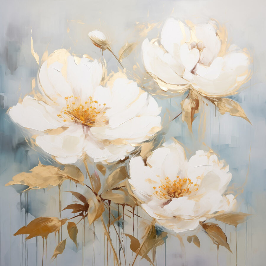 Pictura de flori albe
