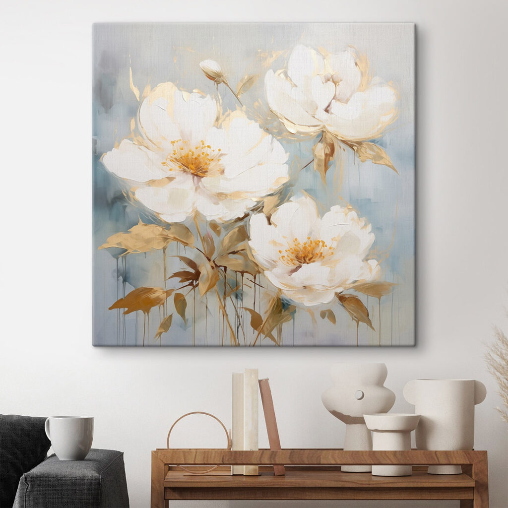 Painting of white flowers