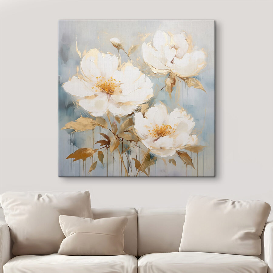 Pictura de flori albe