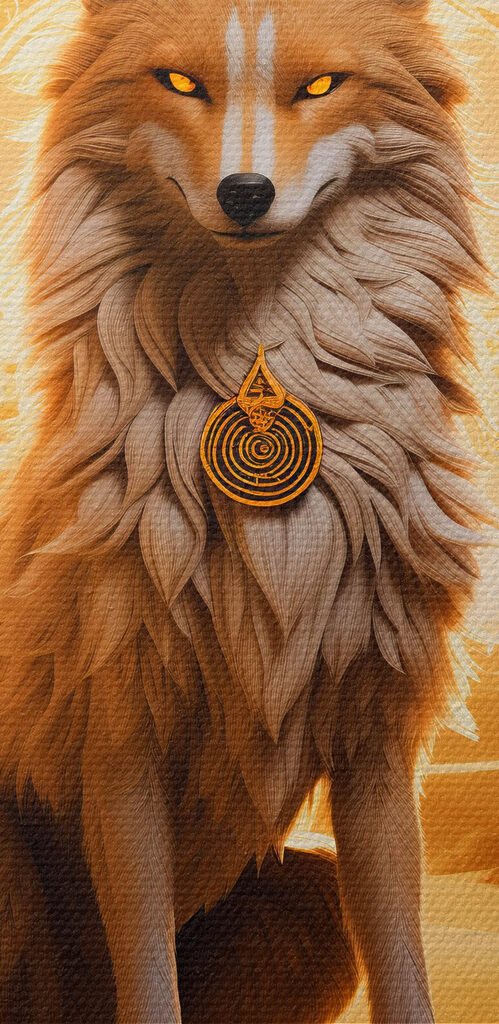 Fox sitting in a desert