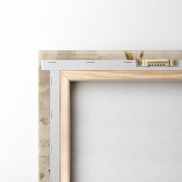 Painting of flowers on a sheet of music