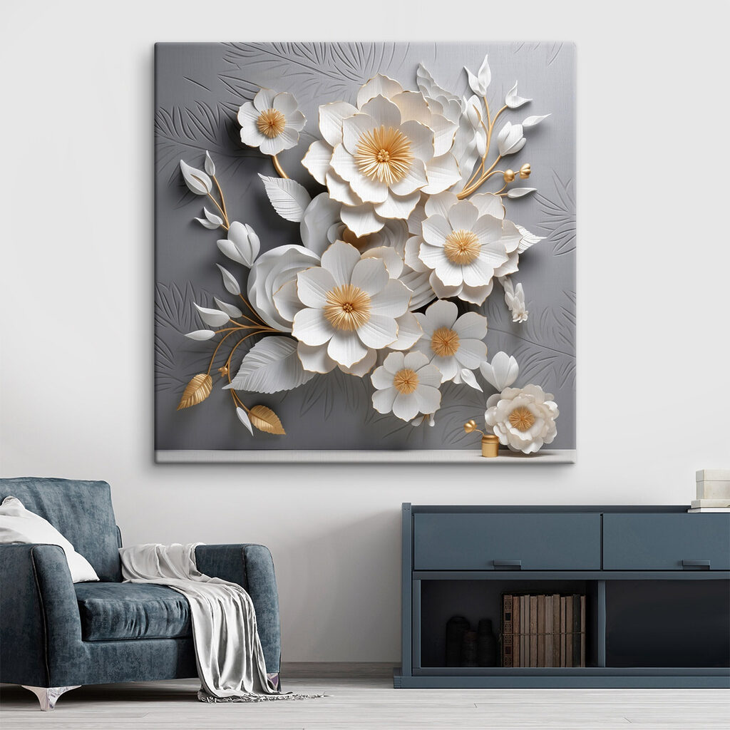 Delicate blooms on textured background