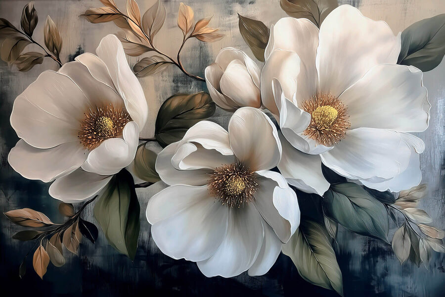 Pictura de flori albe